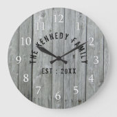 Gray Wood Farmhouse Naam Grote Klok (Voorkant)