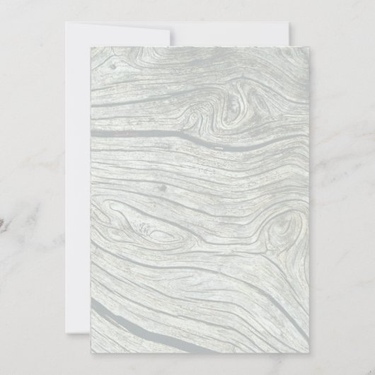 Gray wood Modern Minimalist Rustic Wedding Kaart (Achterkant)