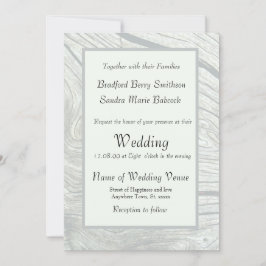 Gray wood Modern Minimalist Rustic Wedding Kaart