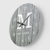 Gray Wood Monogram Grote Klok (Hoek)
