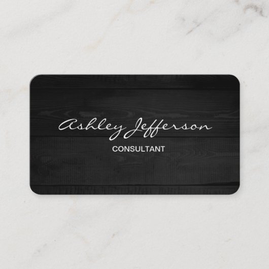 Gray Wood Professional Stijlvol Manuscript Trendy Visitekaartje (Voorkant)