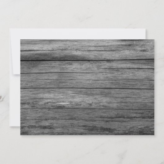 Gray Wood Rustic Typography Custom Photo Wedding Save The Date (Achterkant)