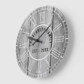 Gray Wood White Roman Numals land Grote Klok (Hoek)