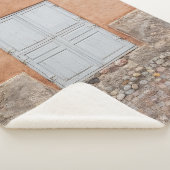 GRAY WOODEN DEUR SHERPA DEKEN (3/4)