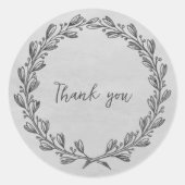 Gray Wreath Dank je Ronde Sticker (Voorkant)