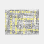 Gray Yellow Baby Allover Name Collage Persoonlijk Fleece Deken (Voorkant (Horizontaal))