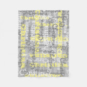 Gray Yellow Baby Allover Name Collage Persoonlijk Fleece Deken (Voorkant)