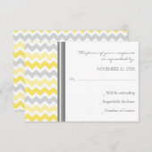 Gray Yellow Chevron RSVP Weddenkaart (Voorkant / Achterkant)