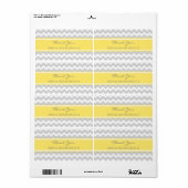 Gray Yellow Chevron Wedding Labels (Full Sheet)