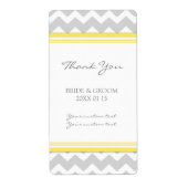 Gray Yellow Chevron Wedding Labels (Voorkant)