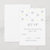 Gray Yellow Confetti Response Kaart (Voorkant / Achterkant)