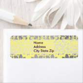 Gray Yellow Damask Etiket (Insitu)