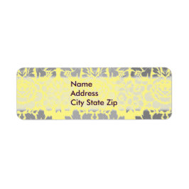 Gray Yellow Damask Etiket