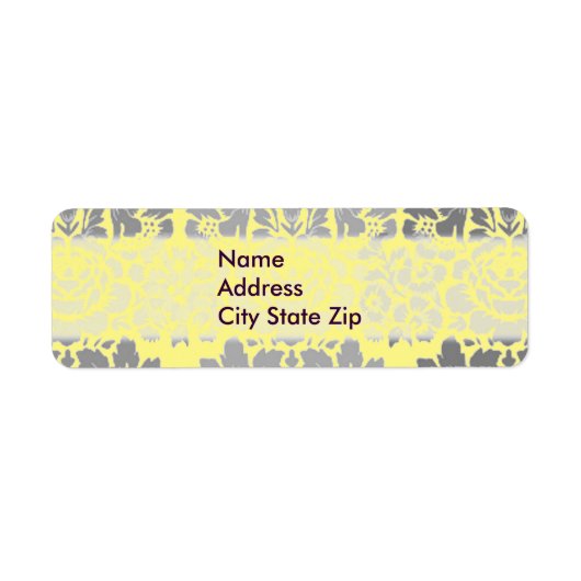 Gray Yellow Damask Etiket (Voorkant)