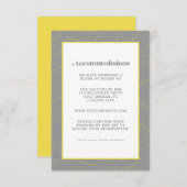Gray & Yellow Modern Accommodding Wedding Detail Informatiekaartje (Voorkant / Achterkant)