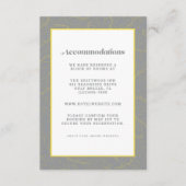 Gray & Yellow Modern Accommodding Wedding Detail Informatiekaartje (Voorkant)
