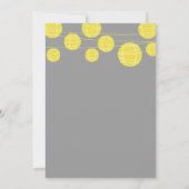 GRAY YELLOW PAPER LANTERNS BABY SHOWER INVITATIE KAART (Achterkant)