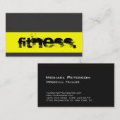 Gray Yellow Personal Trainer Fitness Visitekaartje (Voorkant / Achterkant)