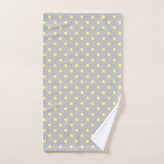 Gray yellow Polka Dot Bad Handdoek (Handdoek)