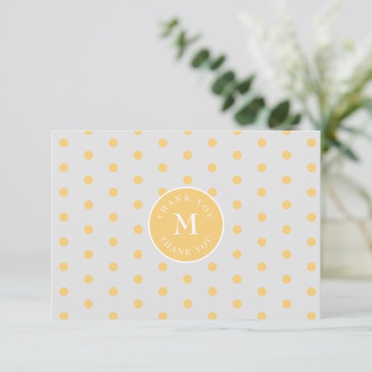 Gray Yellow Polka Dot Flat Bedankt (Staand voorkant)