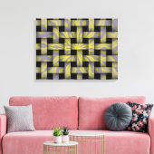 Gray Yellow Star Graphic Weave Pattern Canvas Afdruk (Insitu (Woonkamer))