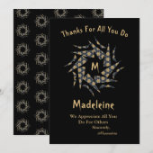 Gray Yellow Star Triangle Patroon personaliseren Bedankkaart (Voorkant / Achterkant)