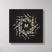 Gray Yellow Star Triangle Patroonmonogram Canvas Afdruk (Voorkant)