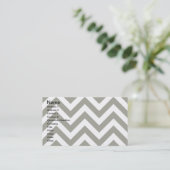 Gray Zig Zag Chevrons Pattern Visitekaartje (Staand voorkant)