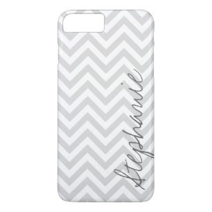 Gray Zigzag Chevron Pattern met naam Case-Mate iPhone Case