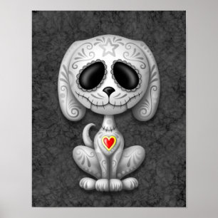 Gray Zombie Sugar Puppy Poster