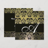 GRAY ZWARTE DAMASKMONOGRAM, wit Kaart (Voorkant / Achterkant)