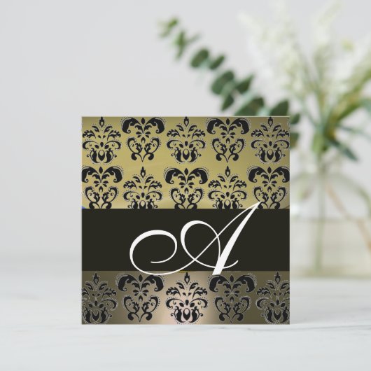 GRAY ZWARTE DAMASKMONOGRAM, wit Kaart (Staand voorkant)