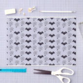 GRAY & ZWARTE HALLOWEEN BATS & SPIDER WEBS TISSUEPAPIER (Craft)