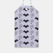 GRAY & ZWARTE HALLOWEEN SPIDER WEBS BATS CADEAULABEL (Voorkant)