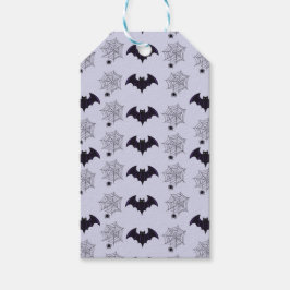 GRAY & ZWARTE HALLOWEEN SPIDER WEBS BATS CADEAULABEL