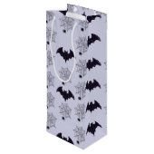 GRAY & ZWARTE HALLOWEEN SPIDER WEBS BATS WIJN CADEAUTAS (Achterkant Gekanteld)