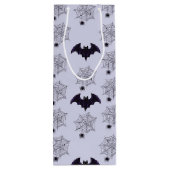 GRAY & ZWARTE HALLOWEEN SPIDER WEBS BATS WIJN CADEAUTAS (Achterkant)