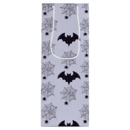GRAY & ZWARTE HALLOWEEN SPIDER WEBS BATS WIJN CADEAUTAS