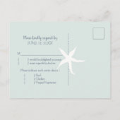 Grayed Jade Beach Wedding Meal Choice RSVP Uitnodiging Briefkaart (Achterkant)