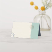 Grayed Jade Dusty Blue Beach Weddenschap Plaatskaartje (Achterkant)