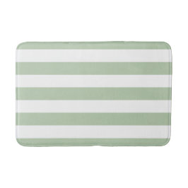 Grayed Jade en White Striped Bath Mat