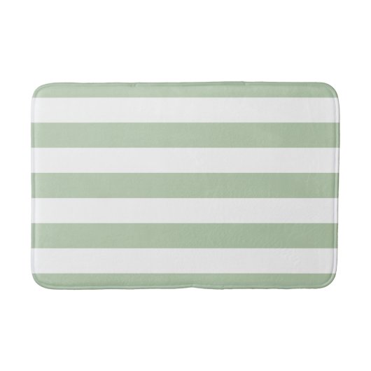 Grayed Jade en White Striped Bath Mat (Voorkant)