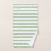 Grayed Jade en White Striped Bath Towel Set Bad Handdoek (Handdoek)