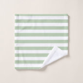 Grayed Jade en White Striped Bath Towel Set Bad Handdoek (Wasdoekje)