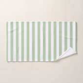 Grayed Jade en White Striped Bath Towel Set Bad Handdoek (Handdoek)