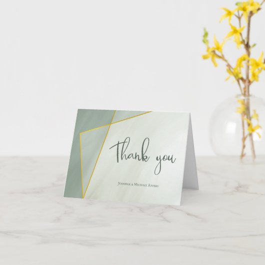 grayed jade geometric typografie bruiloft kaart (Gele Bloem)