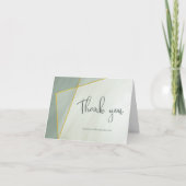 grayed jade geometric typografie bruiloft kaart (Voorkant)