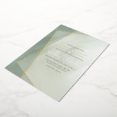 grayed jade gold lijst typografie bruiloft folie uitnodiging (Gedraaid)