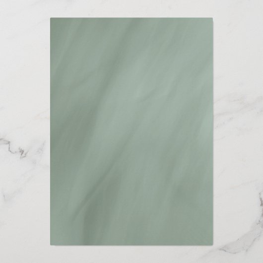 grayed jade gold lijst typografie bruiloft folie uitnodiging (Achterkant)