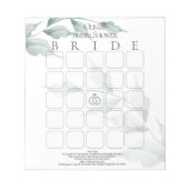 Grayed Jade Green Botanical Bingo Notitieblok (Voorkant)